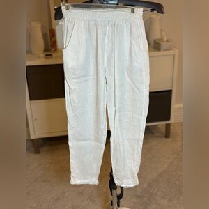 Made in Italy White Linen Pants
